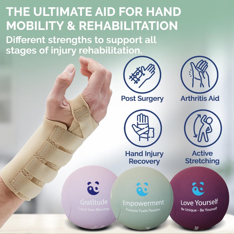 MindPanda Mind & Body Stress Balls For Adults - Tri-Density Hand Therapy Exercise Squeeze Balls - Grip Strengthening For Hand Therapy - Anxiety And Stress Relief - Physical Therapy Support Fidget with Gel Core - Image 3